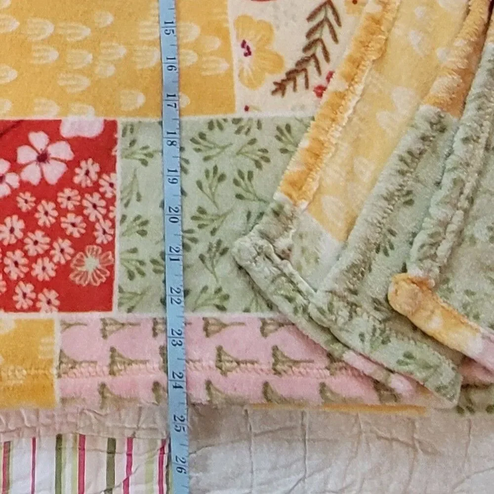 Berkshire Blanket & Home Throw Mia Charro Artist Series Floral Patchwork 48 x 66